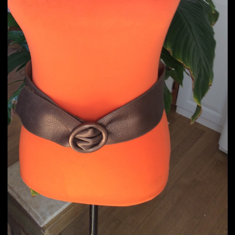 Bronze leather belt - Picture 3 of 5